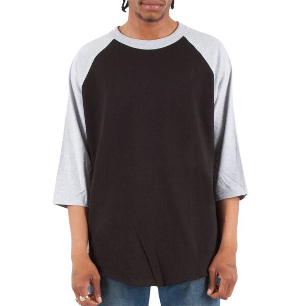 Unisex Raglan Three-Quarter Sleeve T-Shirt Thumbnail