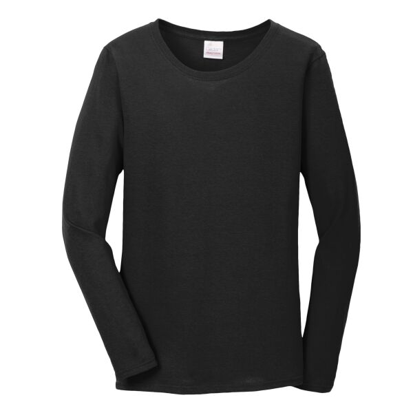 Ladies Heavy Cotton  100% Cotton Long Sleeve T Shirt Thumbnail