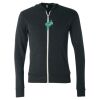 Unisex Triblend Lightweight Full-Zip Hooded Long Sleeve Tee Thumbnail