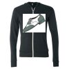 Unisex Triblend Lightweight Full-Zip Hooded Long Sleeve Tee Thumbnail