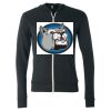 Unisex Triblend Lightweight Full-Zip Hooded Long Sleeve Tee Thumbnail