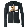Unisex Triblend Lightweight Full-Zip Hooded Long Sleeve Tee Thumbnail