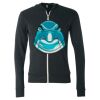 Unisex Triblend Lightweight Full-Zip Hooded Long Sleeve Tee Thumbnail