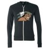 Unisex Triblend Lightweight Full-Zip Hooded Long Sleeve Tee Thumbnail
