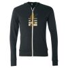 Unisex Triblend Lightweight Full-Zip Hooded Long Sleeve Tee Thumbnail