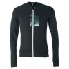 Unisex Triblend Lightweight Full-Zip Hooded Long Sleeve Tee Thumbnail