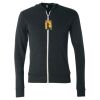 Unisex Triblend Lightweight Full-Zip Hooded Long Sleeve Tee Thumbnail