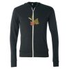 Unisex Triblend Lightweight Full-Zip Hooded Long Sleeve Tee Thumbnail
