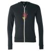 Unisex Triblend Lightweight Full-Zip Hooded Long Sleeve Tee Thumbnail