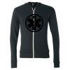 Unisex Triblend Lightweight Full-Zip Hooded Long Sleeve Tee Thumbnail