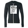 Unisex Triblend Lightweight Full-Zip Hooded Long Sleeve Tee Thumbnail