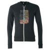 Unisex Triblend Lightweight Full-Zip Hooded Long Sleeve Tee Thumbnail