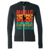 Unisex Triblend Lightweight Full-Zip Hooded Long Sleeve Tee Thumbnail