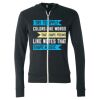 Unisex Triblend Lightweight Full-Zip Hooded Long Sleeve Tee Thumbnail