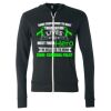 Unisex Triblend Lightweight Full-Zip Hooded Long Sleeve Tee Thumbnail