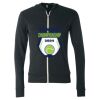 Unisex Triblend Lightweight Full-Zip Hooded Long Sleeve Tee Thumbnail