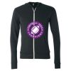 Unisex Triblend Lightweight Full-Zip Hooded Long Sleeve Tee Thumbnail