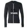 Unisex Triblend Lightweight Full-Zip Hooded Long Sleeve Tee Thumbnail