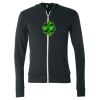 Unisex Triblend Lightweight Full-Zip Hooded Long Sleeve Tee Thumbnail