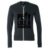 Unisex Triblend Lightweight Full-Zip Hooded Long Sleeve Tee Thumbnail