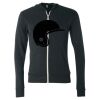 Unisex Triblend Lightweight Full-Zip Hooded Long Sleeve Tee Thumbnail