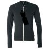 Unisex Triblend Lightweight Full-Zip Hooded Long Sleeve Tee Thumbnail
