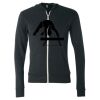 Unisex Triblend Lightweight Full-Zip Hooded Long Sleeve Tee Thumbnail