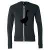 Unisex Triblend Lightweight Full-Zip Hooded Long Sleeve Tee Thumbnail