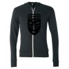 Unisex Triblend Lightweight Full-Zip Hooded Long Sleeve Tee Thumbnail