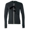 Unisex Triblend Lightweight Full-Zip Hooded Long Sleeve Tee Thumbnail