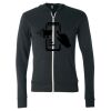 Unisex Triblend Lightweight Full-Zip Hooded Long Sleeve Tee Thumbnail