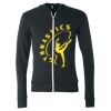 Unisex Triblend Lightweight Full-Zip Hooded Long Sleeve Tee Thumbnail