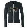 Unisex Triblend Lightweight Full-Zip Hooded Long Sleeve Tee Thumbnail
