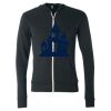 Unisex Triblend Lightweight Full-Zip Hooded Long Sleeve Tee Thumbnail