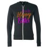 Unisex Triblend Lightweight Full-Zip Hooded Long Sleeve Tee Thumbnail