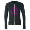 Unisex Triblend Lightweight Full-Zip Hooded Long Sleeve Tee Thumbnail