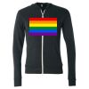 Unisex Triblend Lightweight Full-Zip Hooded Long Sleeve Tee Thumbnail