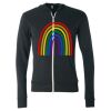 Unisex Triblend Lightweight Full-Zip Hooded Long Sleeve Tee Thumbnail