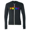 Unisex Triblend Lightweight Full-Zip Hooded Long Sleeve Tee Thumbnail