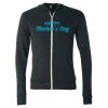 Unisex Triblend Lightweight Full-Zip Hooded Long Sleeve Tee Thumbnail