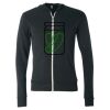 Unisex Triblend Lightweight Full-Zip Hooded Long Sleeve Tee Thumbnail
