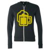 Unisex Triblend Lightweight Full-Zip Hooded Long Sleeve Tee Thumbnail