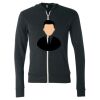 Unisex Triblend Lightweight Full-Zip Hooded Long Sleeve Tee Thumbnail